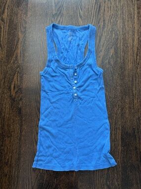 Aerie real soft Henley tank top small blue